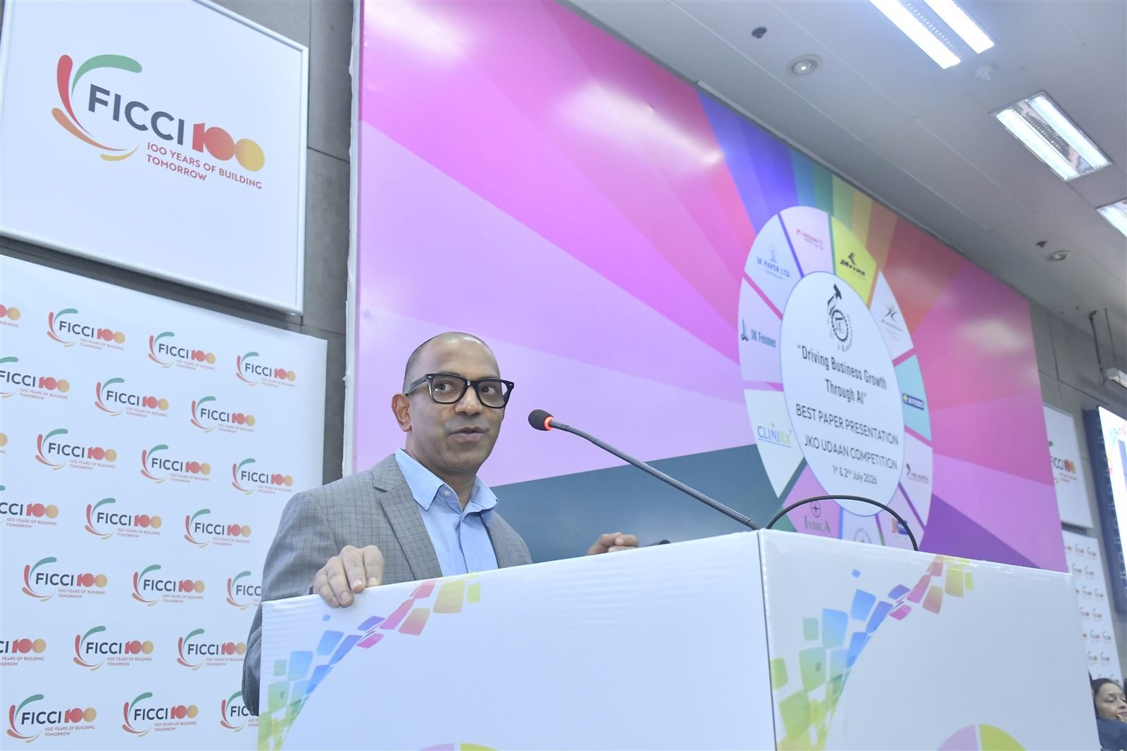 Dr. Anand Fadte speaking at FICCI AI conference